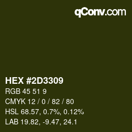 Color code: HEX #2D3309 | qconv.com