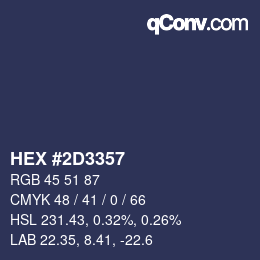 Color code: HEX #2D3357 | qconv.com