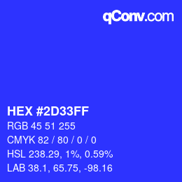 Color code: HEX #2D33FF | qconv.com