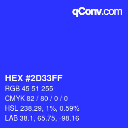 Color code: HEX #2D33FF | qconv.com