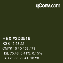 Color code: HEX #2D3516 | qconv.com