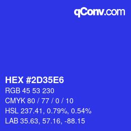 Color code: HEX #2D35E6 | qconv.com