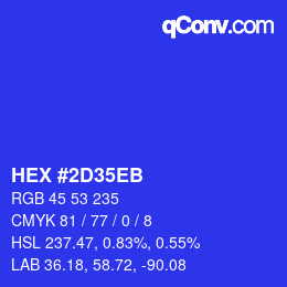 Color code: HEX #2D35EB | qconv.com