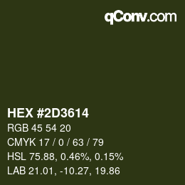 Color code: HEX #2D3614 | qconv.com