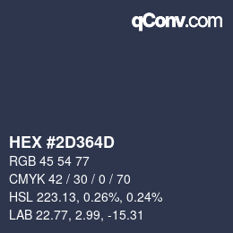 Color code: HEX #2D364D | qconv.com