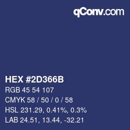Color code: HEX #2D366B | qconv.com