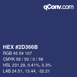 Color code: HEX #2D366B | qconv.com