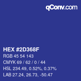 Color code: HEX #2D368F | qconv.com