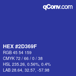 カラーコード: HEX #2D369F | qconv.com