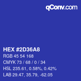 カラーコード: HEX #2D36A8 | qconv.com