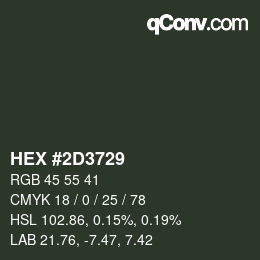 Color code: HEX #2D3729 | qconv.com