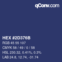 Color code: HEX #2D376B | qconv.com