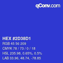 Color code: HEX #2D38D1 | qconv.com