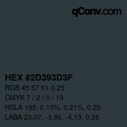 カラーコード: HEX #2D393D3F | qconv.com
