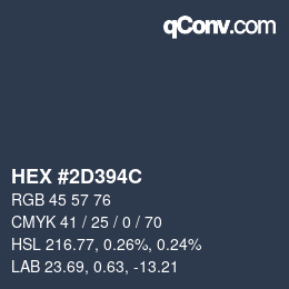 Color code: HEX #2D394C | qconv.com