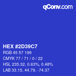 カラーコード: HEX #2D39C7 | qconv.com