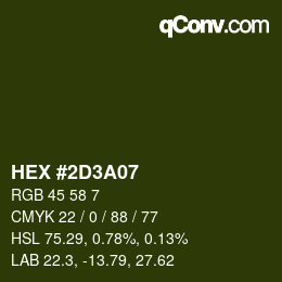 Color code: HEX #2D3A07 | qconv.com
