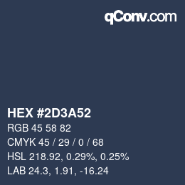 Color code: HEX #2D3A52 | qconv.com