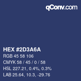 Color code: HEX #2D3A6A | qconv.com