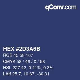 カラーコード: HEX #2D3A6B | qconv.com