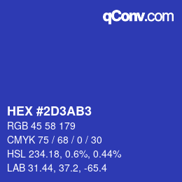 Color code: HEX #2D3AB3 | qconv.com