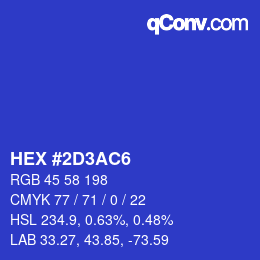Color code: HEX #2D3AC6 | qconv.com