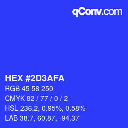 カラーコード: HEX #2D3AFA | qconv.com