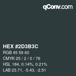 Color code: HEX #2D3B3C | qconv.com