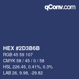 Color code: HEX #2D3B6B | qconv.com
