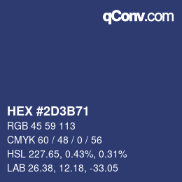 Color code: HEX #2D3B71 | qconv.com