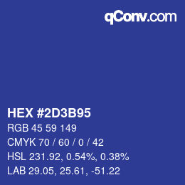 颜色代码: HEX #2D3B95 | qconv.com