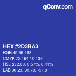 カラーコード: HEX #2D3BA3 | qconv.com