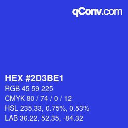 Color code: HEX #2D3BE1 | qconv.com