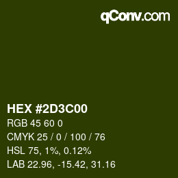 Color code: HEX #2D3C00 | qconv.com