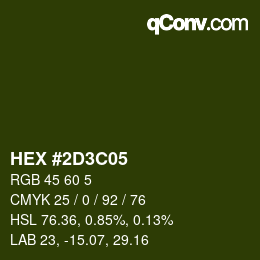 Color code: HEX #2D3C05 | qconv.com