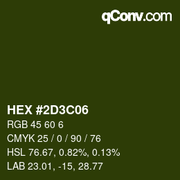 カラーコード: HEX #2D3C06 | qconv.com