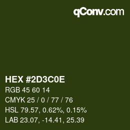 Farbcode: HEX #2D3C0E | qconv.com