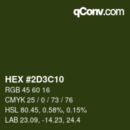 Color code: HEX #2D3C10 | qconv.com