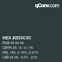 Código de color: HEX #2D3C3C | qconv.com