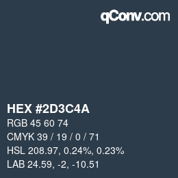 Color code: HEX #2D3C4A | qconv.com