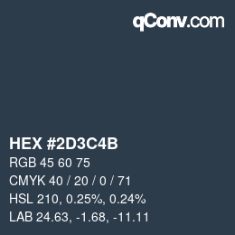 Color code: HEX #2D3C4B | qconv.com