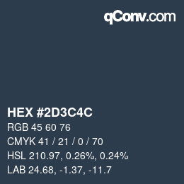 カラーコード: HEX #2D3C4C | qconv.com
