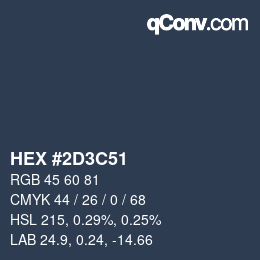 Color code: HEX #2D3C51 | qconv.com