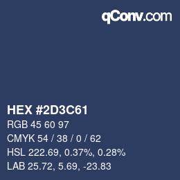 Color code: HEX #2D3C61 | qconv.com