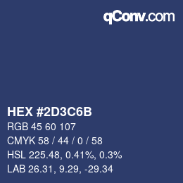 Farbcode: HEX #2D3C6B | qconv.com