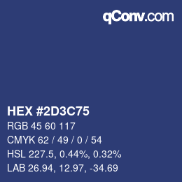 Color code: HEX #2D3C75 | qconv.com