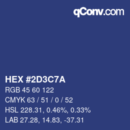 Color code: HEX #2D3C7A | qconv.com