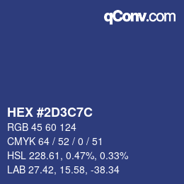Color code: HEX #2D3C7C | qconv.com