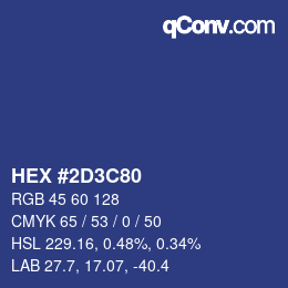 Color code: HEX #2D3C80 | qconv.com