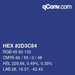 Color code: HEX #2D3C84 | qconv.com